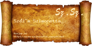 Szám Szimonetta névjegykártya